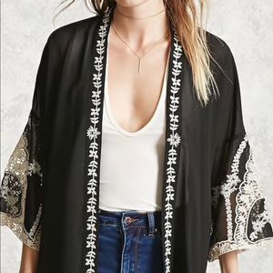 Sheer embroidered cardigan